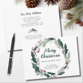Holly Wreath frohe Weihnachten von New Zuhause Ankündigung