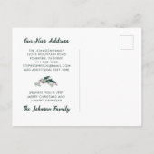 Holly Wreath frohe Weihnachten von New Zuhause Ankündigungspostkarte (Rückseite)