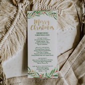 Holly Wreath Frohe Weihnachts-Dinner Menü Karte