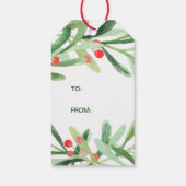 Holly Wreath Frohe Weihnachtsname Geschenkanhänger (Rückseite)