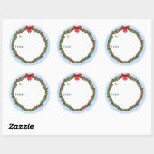 Holly Wreath Gift Sticker (Blatt)