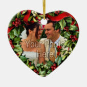 Holly Wreath Heart Foto Personalisiert Ornament (Vorne)