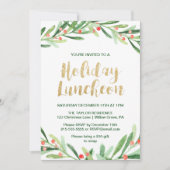 Holly Wreath Holiday Luncheon Einladung (Vorderseite)
