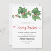 Holly Wreath Holiday Luncheon Einladung (Vorderseite)