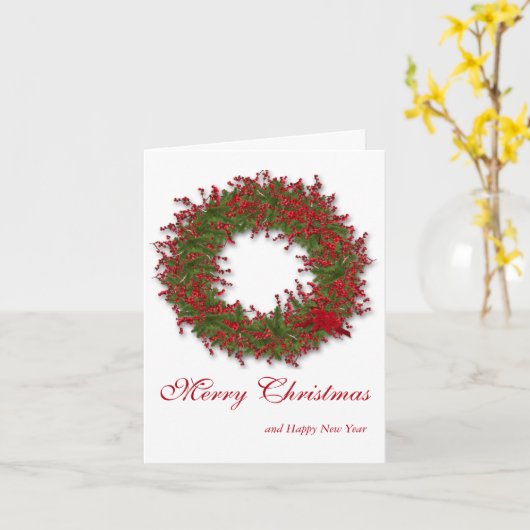Holly Wreath Karte (Gelbe Blume)