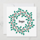 Holly-Wreath-Logo-Geschäft Feiertagskarte (Vorderseite)