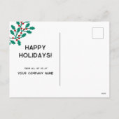 Holly-Wreath-Logo-Geschäft Feiertagspostkarte (Rückseite)