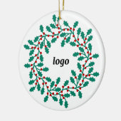 Holly-Wreath-Logo-Geschäft Keramik Ornament (Links)