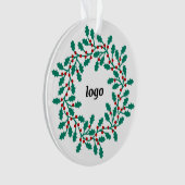 Holly-Wreath-Logo-Geschäft Ornament (Vorderseite)