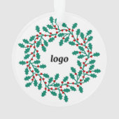 Holly-Wreath-Logo-Geschäft Ornament (Rückseite)