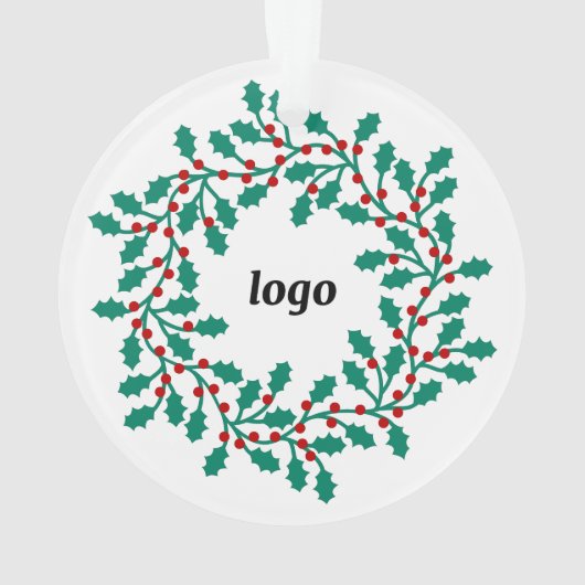 Holly-Wreath-Logo-Geschäft Ornament (Rückseite)