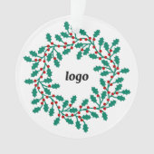 Holly-Wreath-Logo-Geschäft Ornament (Vorderseite)