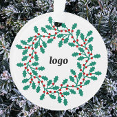 Holly-Wreath-Logo-Geschäft Ornament