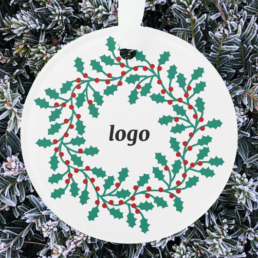 Holly-Wreath-Logo-Geschäft Ornament