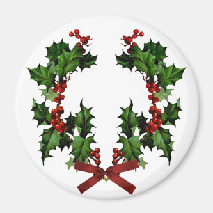 Holly Wreath Magnet