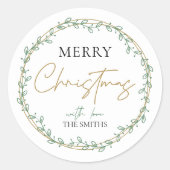 Holly Wreath Merry Christmas Sticker Greenery (Vorderseite)
