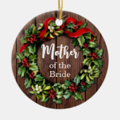 Holly Wreath Mutter der Braut Custom Wedding Keramik Ornament (Vorne)