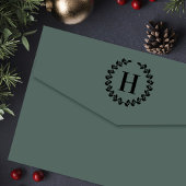 Holly Wreath Personalisiert Christmas Initial Permastempel