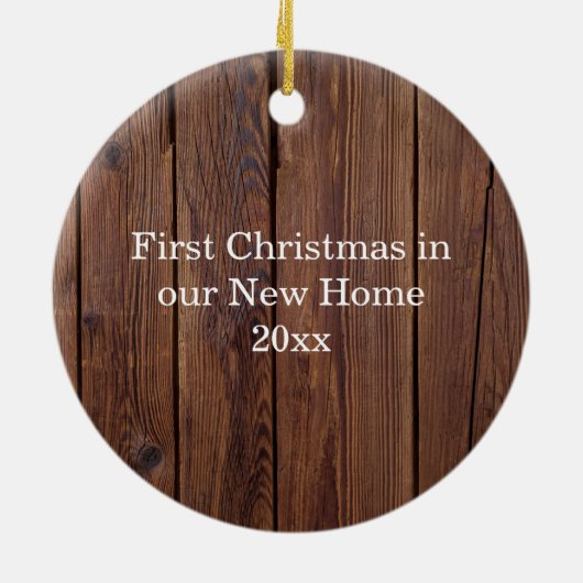 Holly Wreath Personalisiert Family Foto Keepake Keramik Ornament (Hinten)