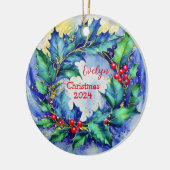 Holly Wreath Personalisiert Ornament (Links)