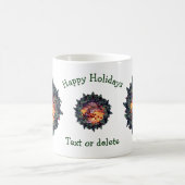 Holly Wreath Personalisierter Weihnachtsfeiertag Kaffeetasse (Mittel)