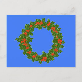 Holly Wreath & Red Berries zu Weihnachten Postkarte