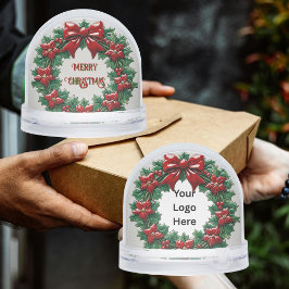 Holly Wreath Red Ribbon Kundenempfehlung Geschenk Schneekugeln