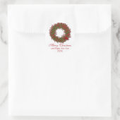 Holly Wreath Runder Aufkleber (Tasche)