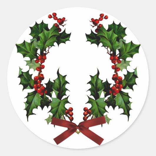 Holly Wreath Sticker (Vorderseite)
