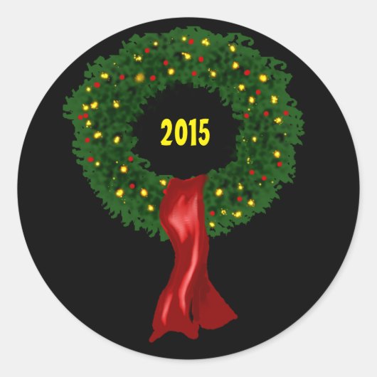 Holly Wreath Stickers (Vorderseite)