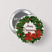 Holly Wreath Traditionen Button (Vorne & Hinten)