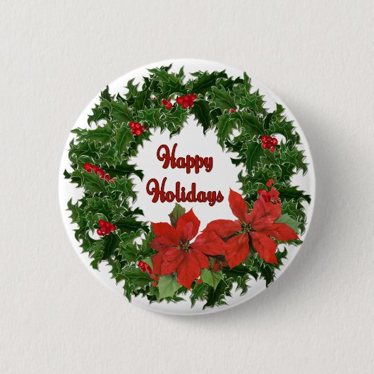 Holly Wreath Traditionen Button (Vorderseite)