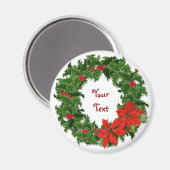 Holly Wreath Traditionen Magnet (Vorderseite/Rückseite)