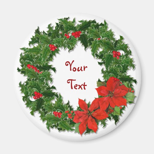 Holly Wreath Traditionen Magnet (Vorne)