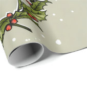 Holly Wreath Wrapping Paper Geschenkpapier (Rolleneckpunkt)