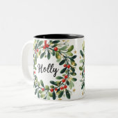 Holly Wreath Zweifarbige Tasse (Vorderseite Links)