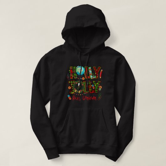 Holly Xmas Jolly Busfahrer Funny Christmas Hoodie (Design vorne)