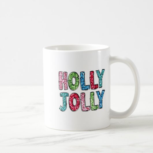 Holly Xmas Jolly Vibes Groovy Retro Weihnachten Kaffeetasse (Rechts)