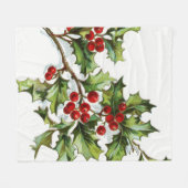 HollyBerries 001 Fleecedecke (Vorderseite (Horizontal))