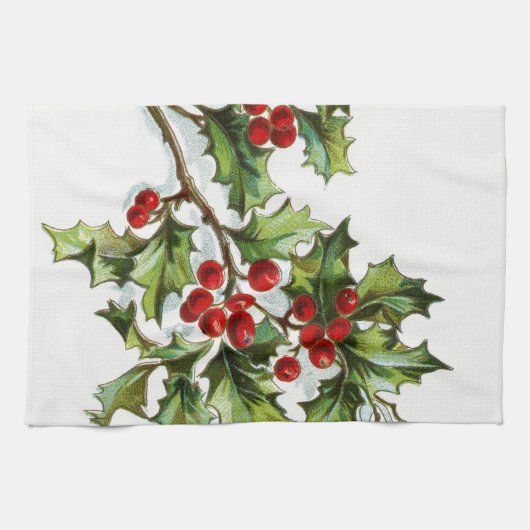 HollyBerries 001 Geschirrtuch (Horizontal)