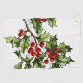 HollyBerries 001 Golfhandtuch (Horizontal)