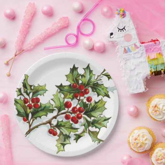 HollyBerries_001 Pappteller (Party)