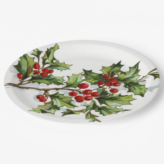 HollyBerries_001 Pappteller (Schrägansicht)