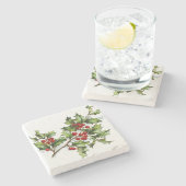 HollyBerries 001 Steinuntersetzer (Seitenansicht)