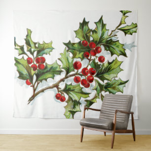 HollyBerries 001 Wandteppich