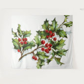 HollyBerries 001 Wandteppich (Vorderseite (Horizontal))