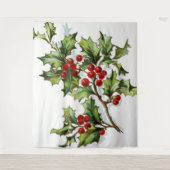 HollyBerries 001 Wandteppich (Vorderseite)