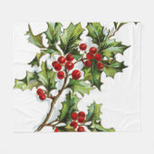 HollyBerries 002 Fleecedecke (Vorderseite (Horizontal))