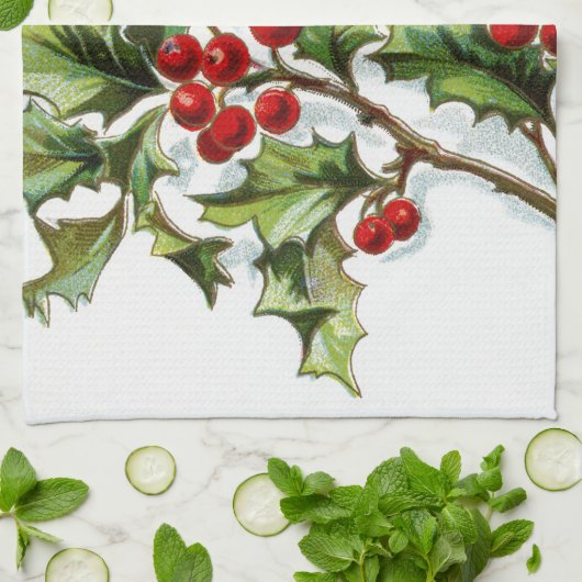 HollyBerries 002 Geschirrtuch (Gefaltet)