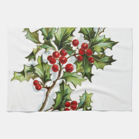 HollyBerries 002 Geschirrtuch (Horizontal)